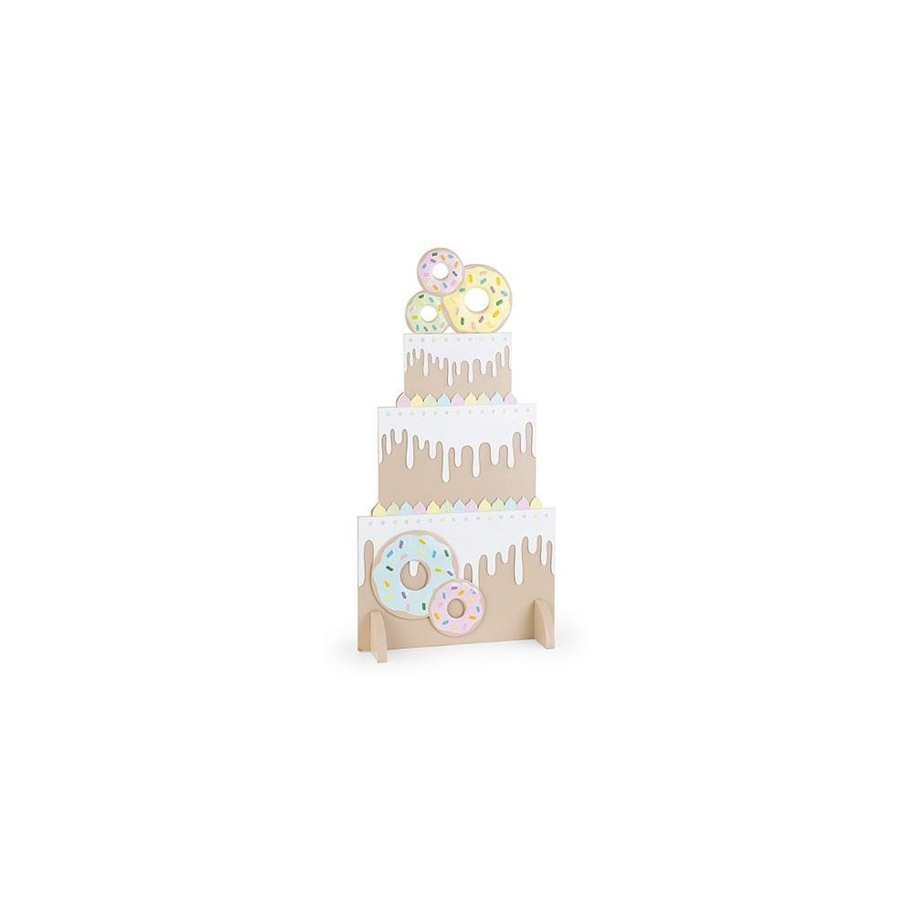 DISPLAY LEGNO CON DONUTS H78